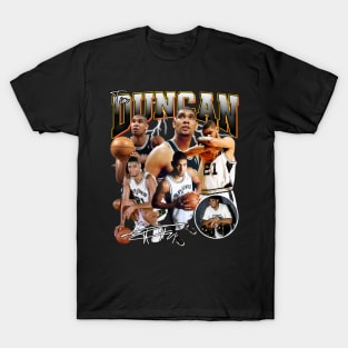 Tim Duncan The Big Fundamental Basketball Signature Vintage Retro 80s 90s Bootleg Rap Style T-Shirt